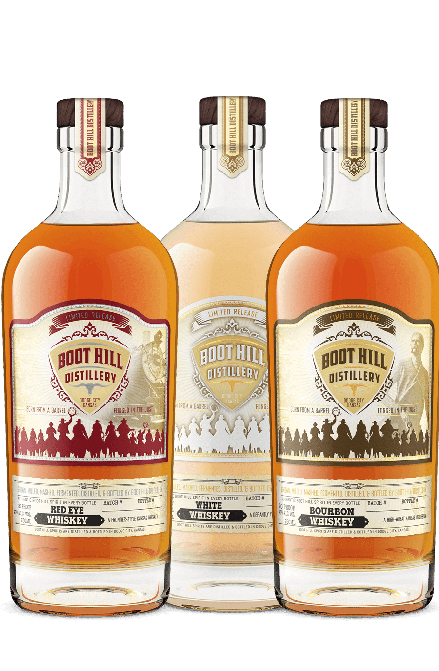 Whiskey Bundle: White, Red Eye & Bourbon | Boot Hill Distillery - RackHouse Whiskey Club